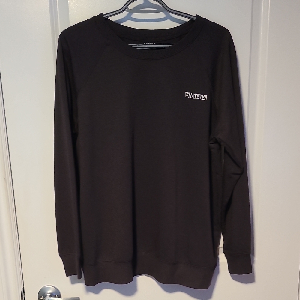Torrid Black "whatever" Sweatshirt